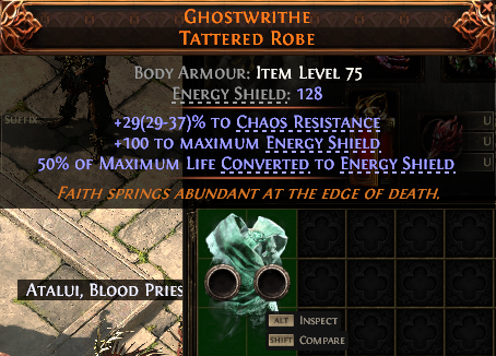 MMOJUGG Path of Exile 2 GHOSTWRITHE TATTERED ROBE#935919 Details View of Item Function and Use